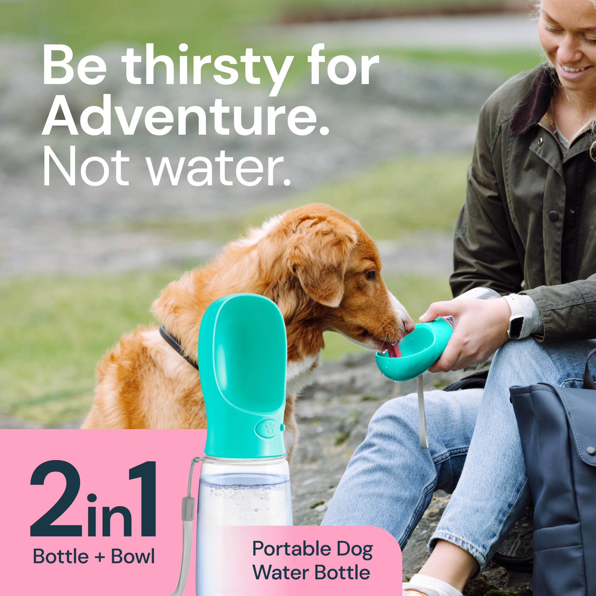 MalsiPree Dog Water Bottle Portable - Leak Proof and Lightweight Water Bottle for Dogs - Dog Travel Water Bottle with Bowl - Dog